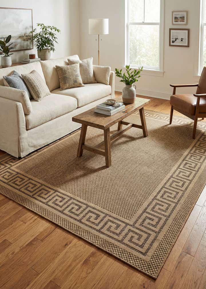8' x 11' 4 Easy-Clean Border Indoor / Outdoor Rug