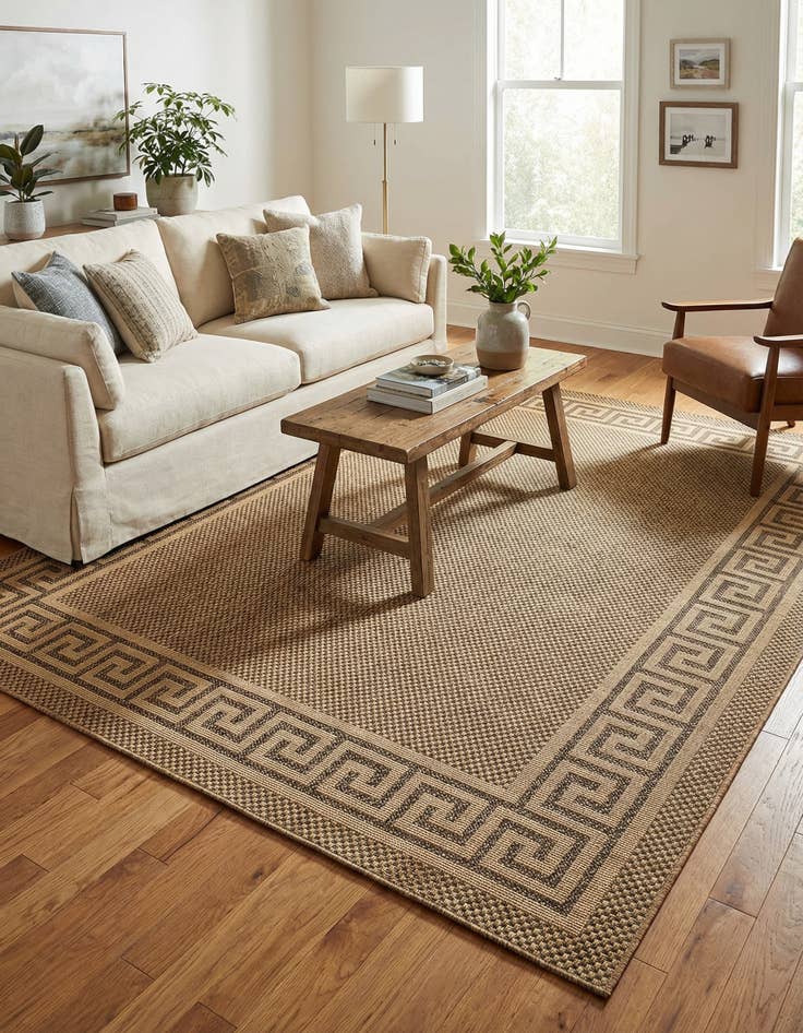 Detail image of  8' x 11' 4  Washable Border Indoor / Outdoor Rug