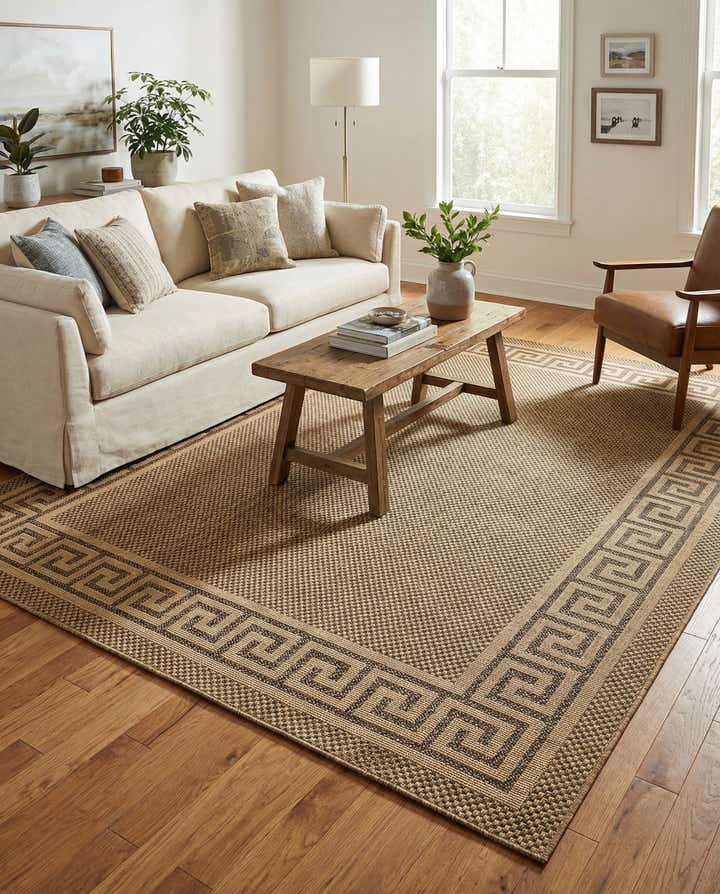 8' x 11' 4 Easy-Clean Border Indoor / Outdoor Rug