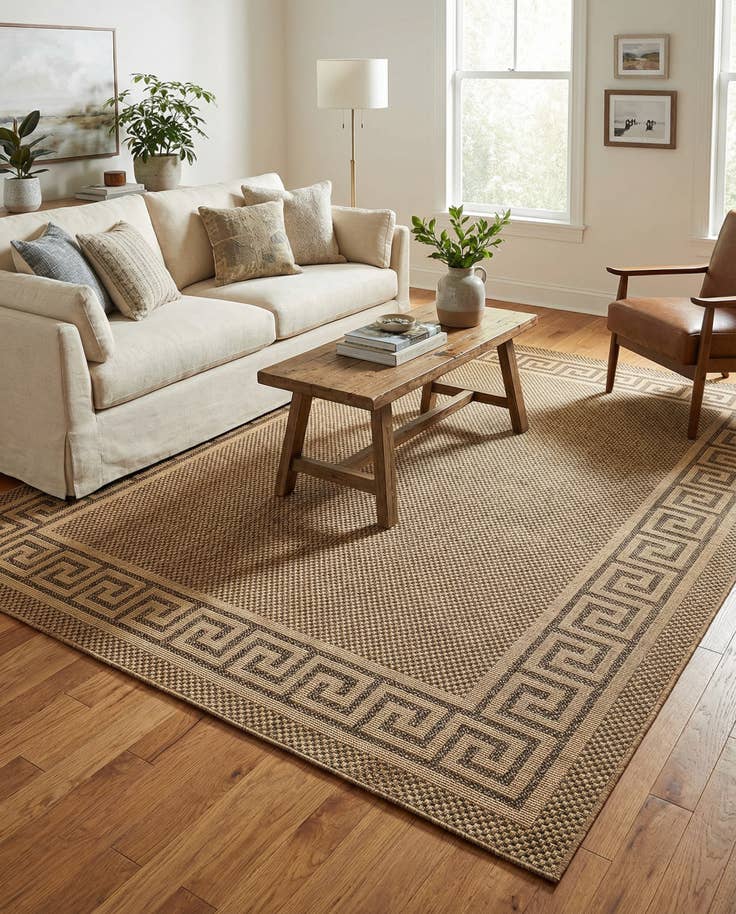 Detail image of 8' x 11' 4 Easy-Clean Border Indoor / Outdoor Rug