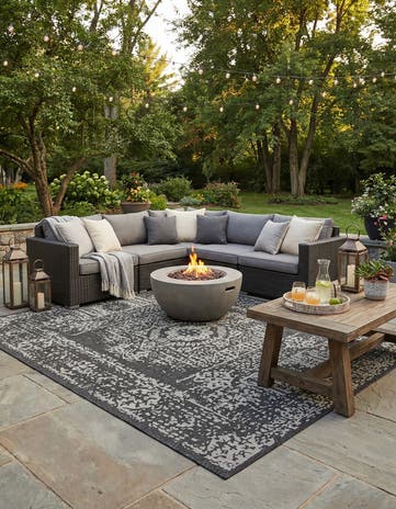 10' x 13' Easy-Clean Traditional Indoor / Outdoor Rug