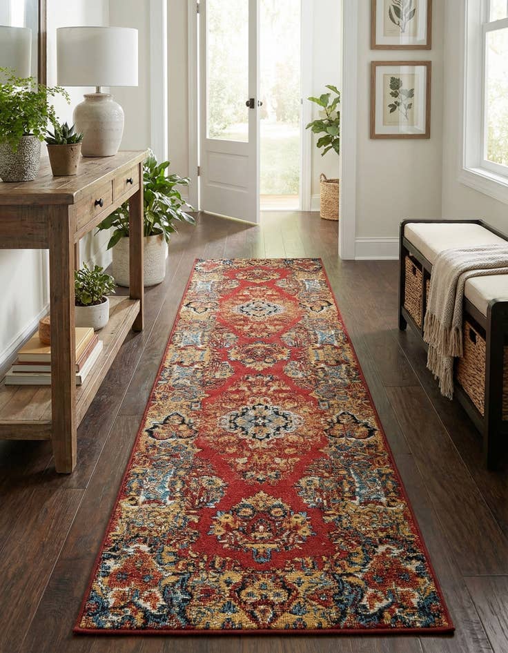 Detail image of 2' x 8' Easy-Clean Traditional Indoor / Outdoor Runner Rug