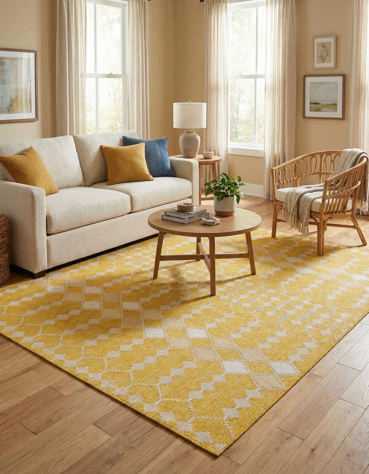 Detail image of 7' 10 x 11'  Washable Trellis Indoor / Outdoor Rug