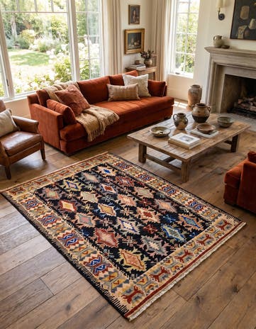 5' x 6' 9 Hand Knotted Kazak Wool Rug