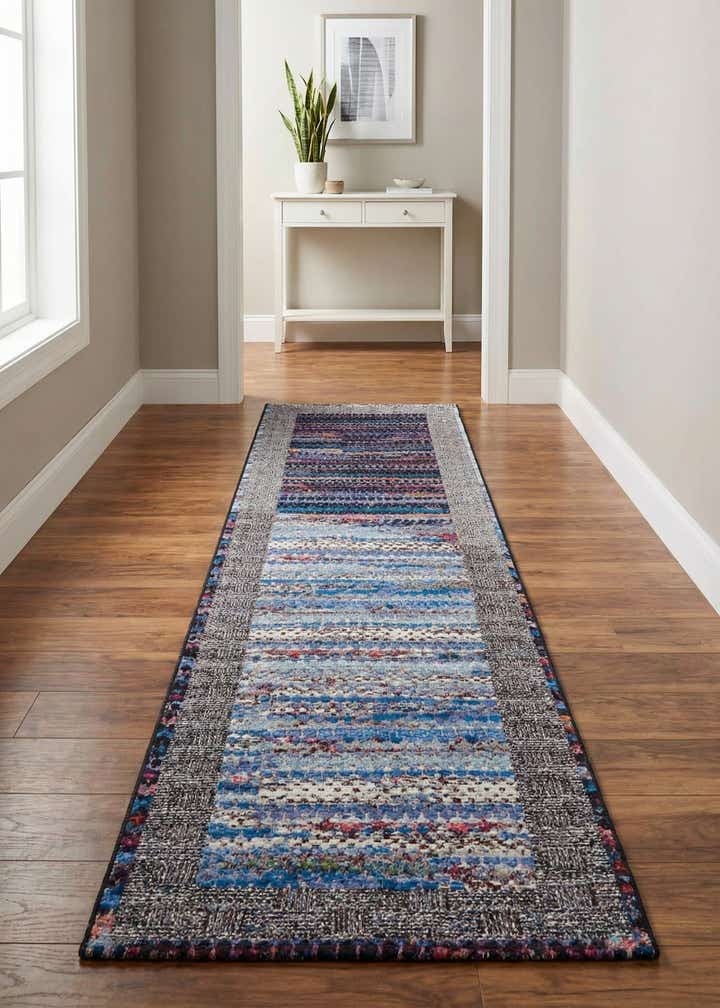 2' 7 x 12' Easy-Clean Modern Indoor / Outdoor Runner Rug