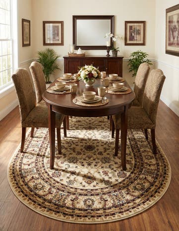 Cream Aditi Oval Rug