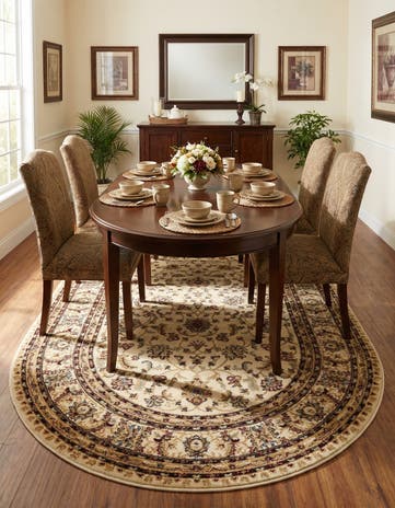 Cream Aditi Oval Rug