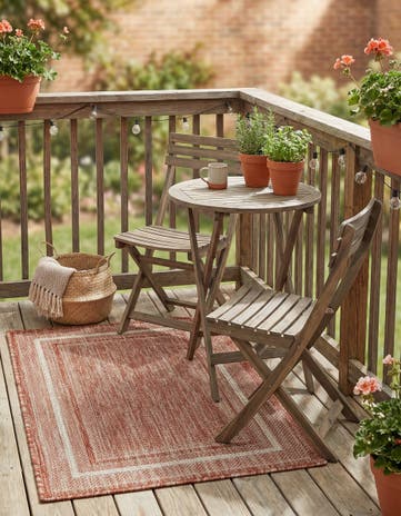 2' x 3' 1 Easy-Clean Border Indoor / Outdoor Rug