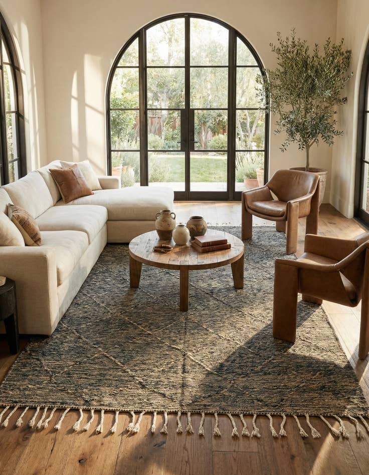 Detail image of 6' 7 x 9' 8  Hand Knotted Moroccan Wool Rug