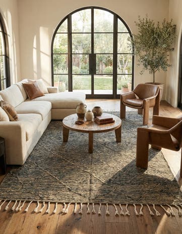 6' 7 x 9' 8 Hand Knotted Moroccan Wool Rug
