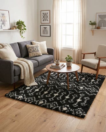  5' 3 x 5' 3 Moroccan Trellis Shag Square Rug