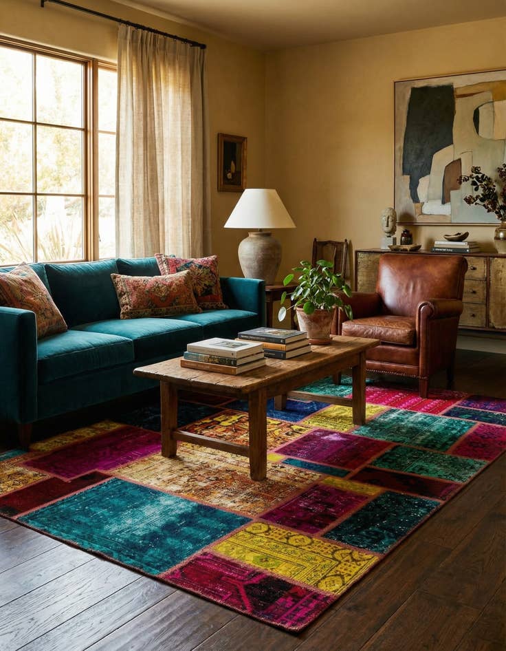 Detail image of 5' 6 x 7' 8  Hand Knotted Ultra Vintage Persian Wool Rug