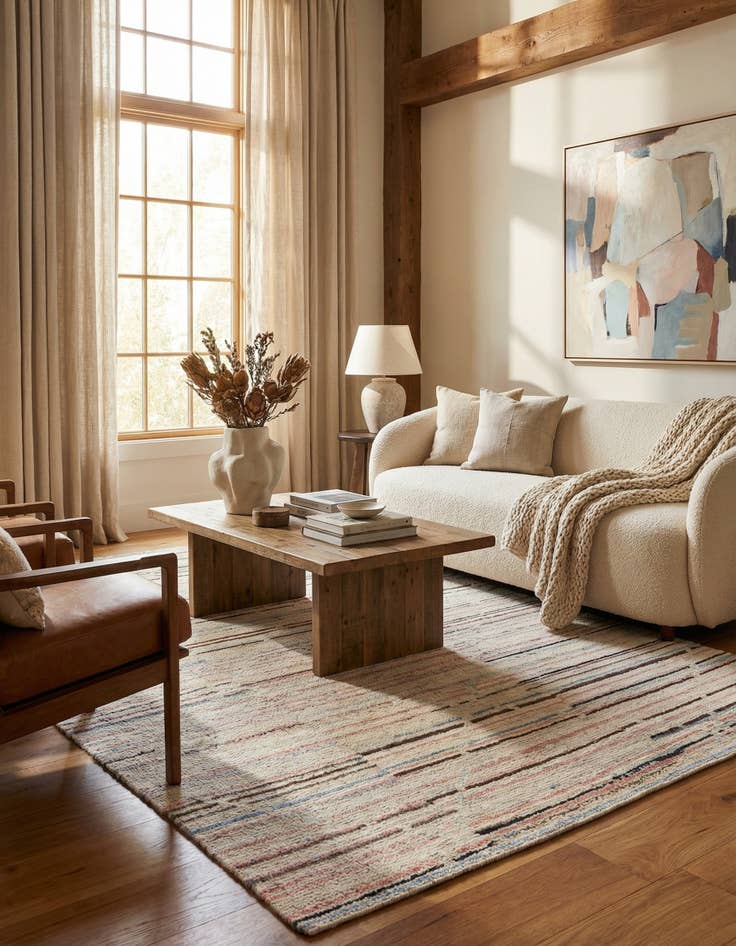 Detail image of 5' 10 x 8' 10  Hand Knotted Moroccan Wool Rug