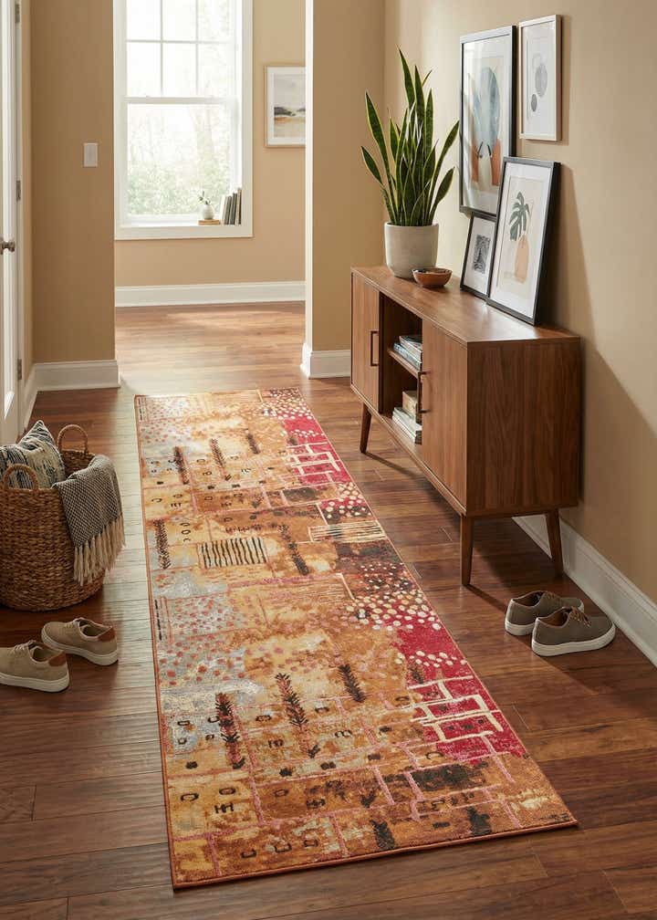2' 7 x 9' Easy-Clean Modern Indoor / Outdoor Runner Rug
