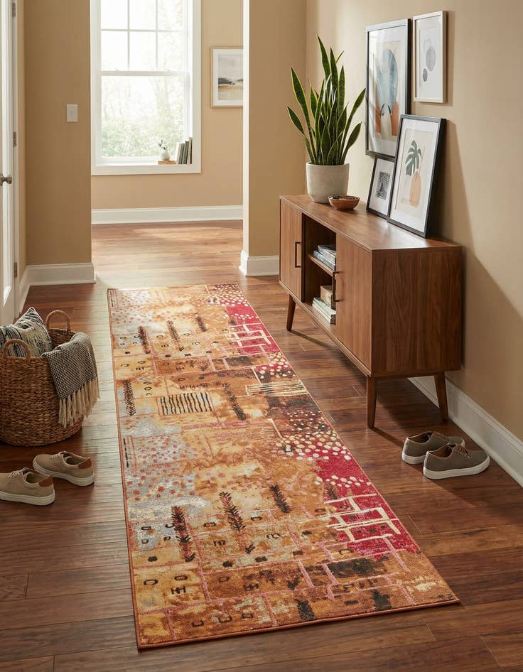 Detail image of 2' 7 x 9'  Washable Modern Indoor / Outdoor Runner Rug