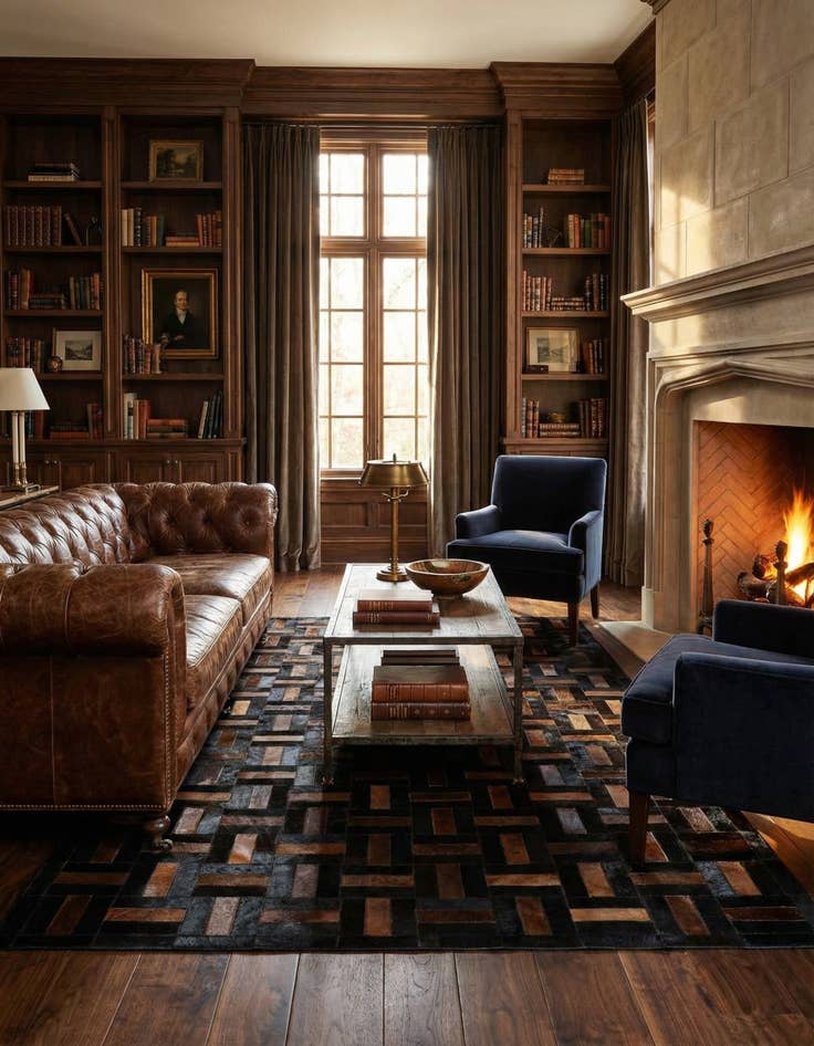 Detail image of  5' 3 x 8' 1 Cowhide - Patchwork Rug