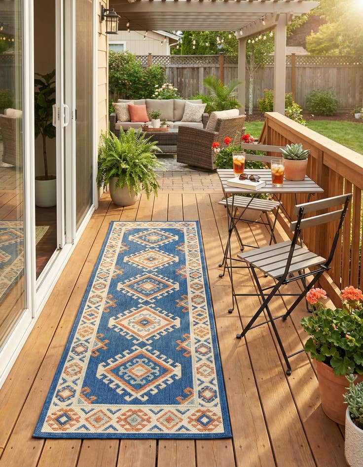 Detail image of 2' x 8'  Washable Baja Indoor / Outdoor Runner Rug