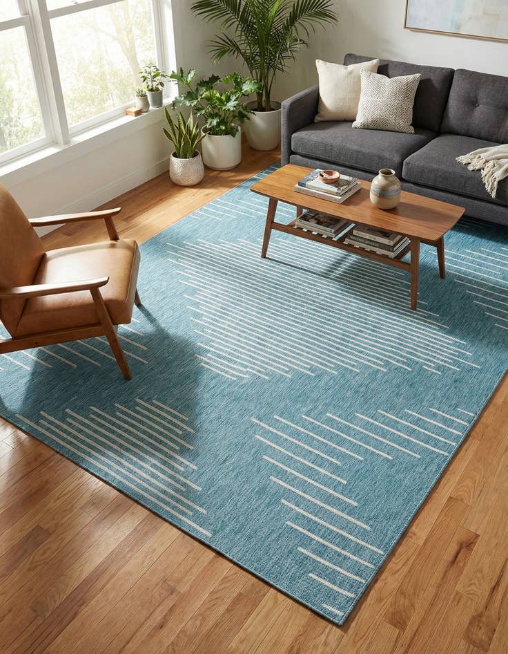 Detail image of 7' x 10' Easy-Clean Modern Indoor / Outdoor Rug
