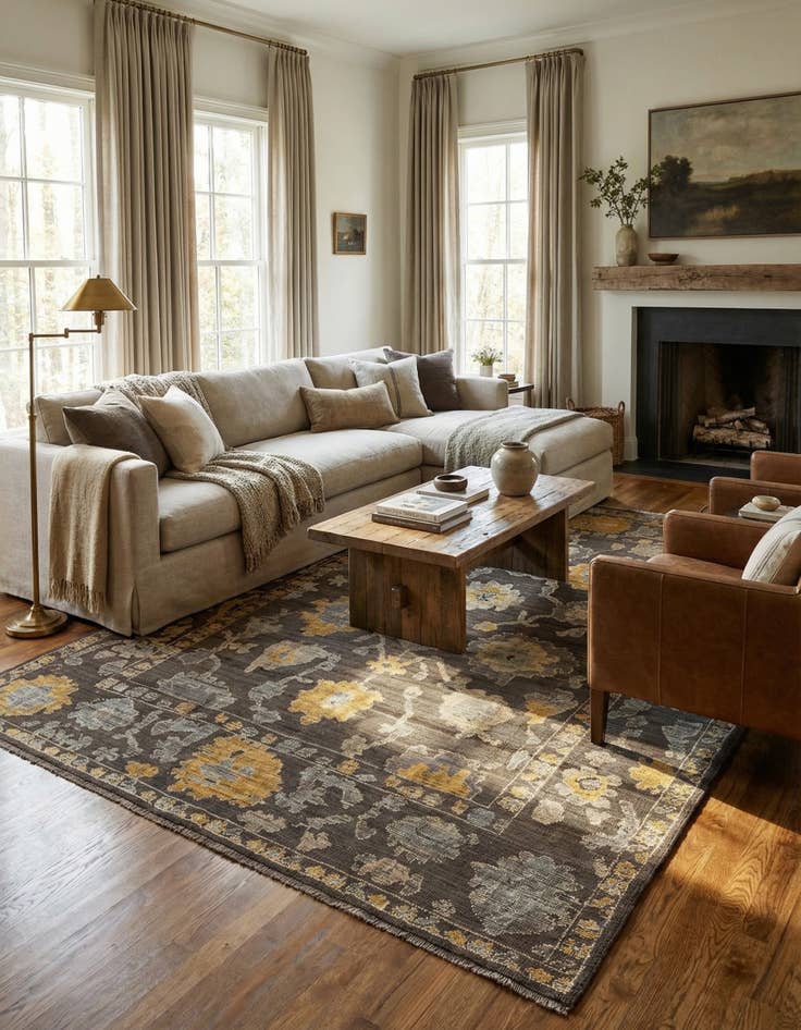 Detail image of 9' x 12' 3 Hand Knotted Oushak Wool Rug