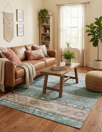 Green Washable Timeless Rug
