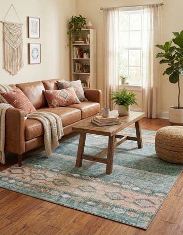 Green Washable Timeless Rug