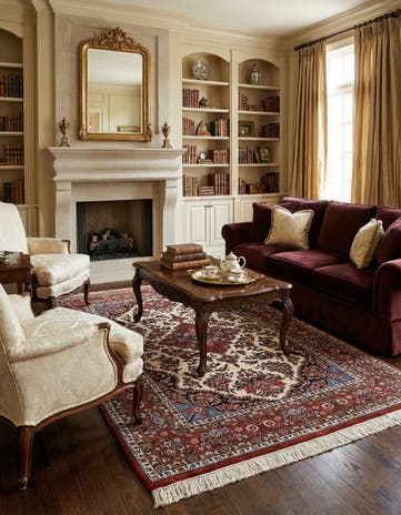4' 3 x 6' 5 Hand Knotted Kerman Oriental Wool Rug