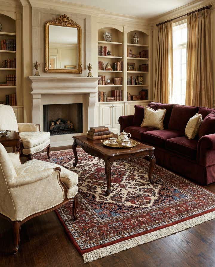 4' 3 x 6' 5 Hand Knotted Kerman Oriental Wool Rug