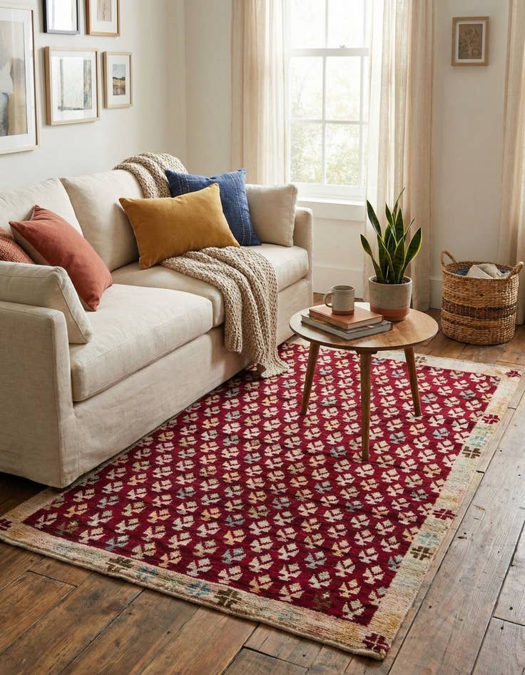 Detail image of 4' 1 x 6' 5  Hand Knotted Balouch Wool Rug