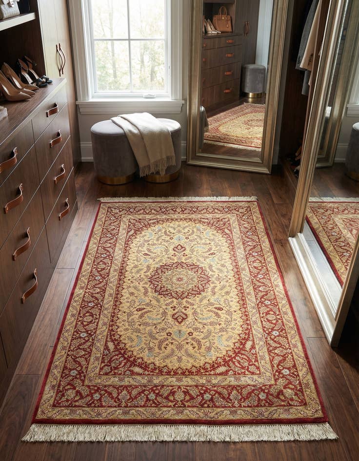 Detail image of 2' 7 x 3' 11 Ghom Silk Rug