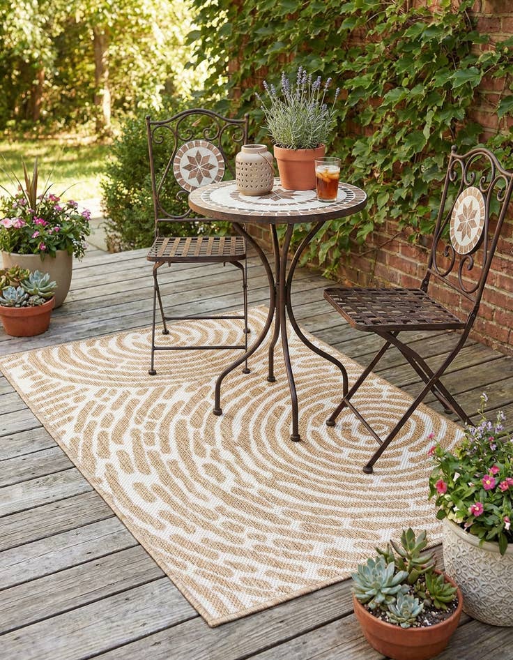 Detail image of 2' x 3'  Washable Modern Indoor / Outdoor Rug