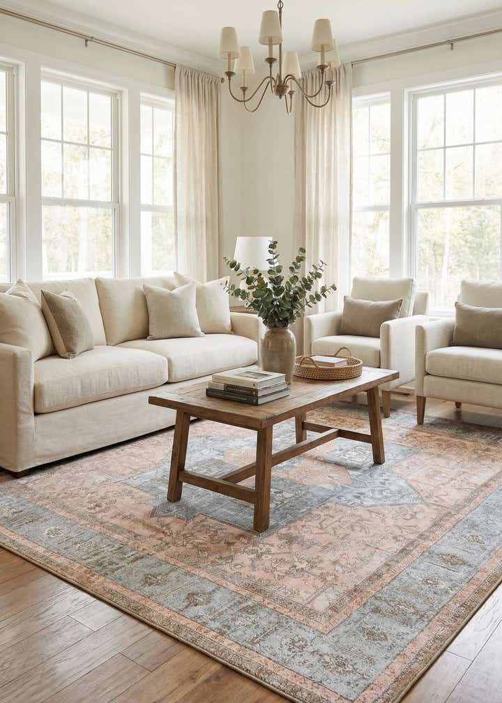 7' 6 x 7' 6 Washable Timeless Square Rug