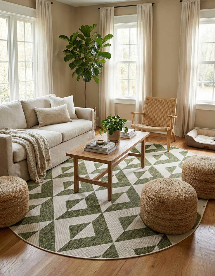 Detail image of 5' 3 x 8'  Washable Jill Zarin Napa Indoor / Outdoor Oval Rug