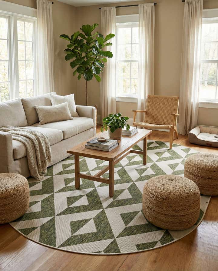 5' 3 x 8' Easy-Clean Jill Zarin Napa Indoor / Outdoor Oval Rug