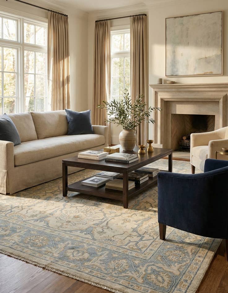 Detail image of 6' x 8' 10  Hand Knotted Oushak Rug