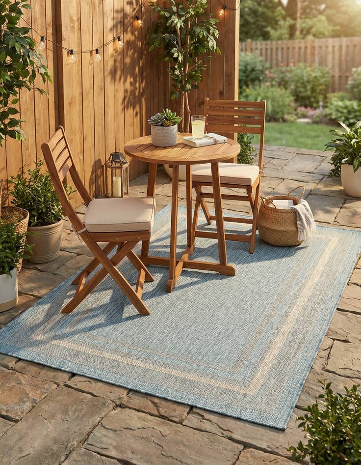Detail image of  4' x 6'  Washable Border Indoor / Outdoor Rug