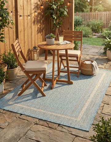4' x 6' Easy-Clean Border Indoor / Outdoor Rug