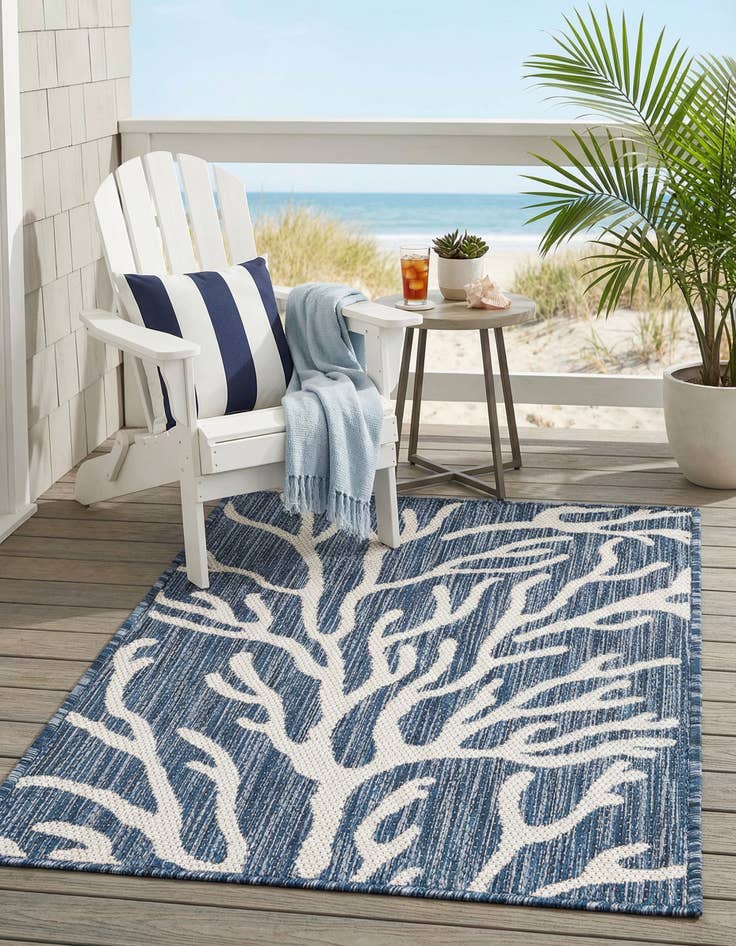 Detail image of 2' x 3'  Washable Coastal Indoor / Outdoor Rug