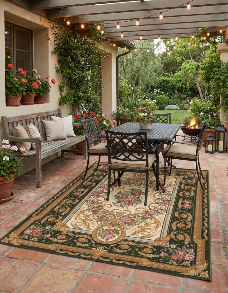 Detail image of 5' x 7' Easy-Clean Traditional Indoor / Outdoor Rug