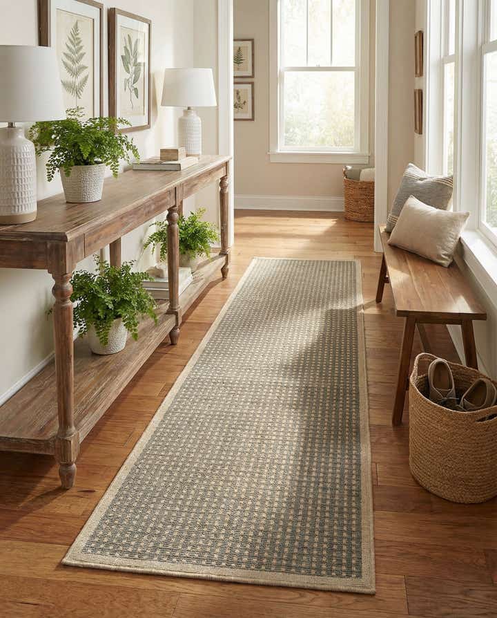 2' 7 x 12' Easy-Clean Border Indoor / Outdoor Runner Rug