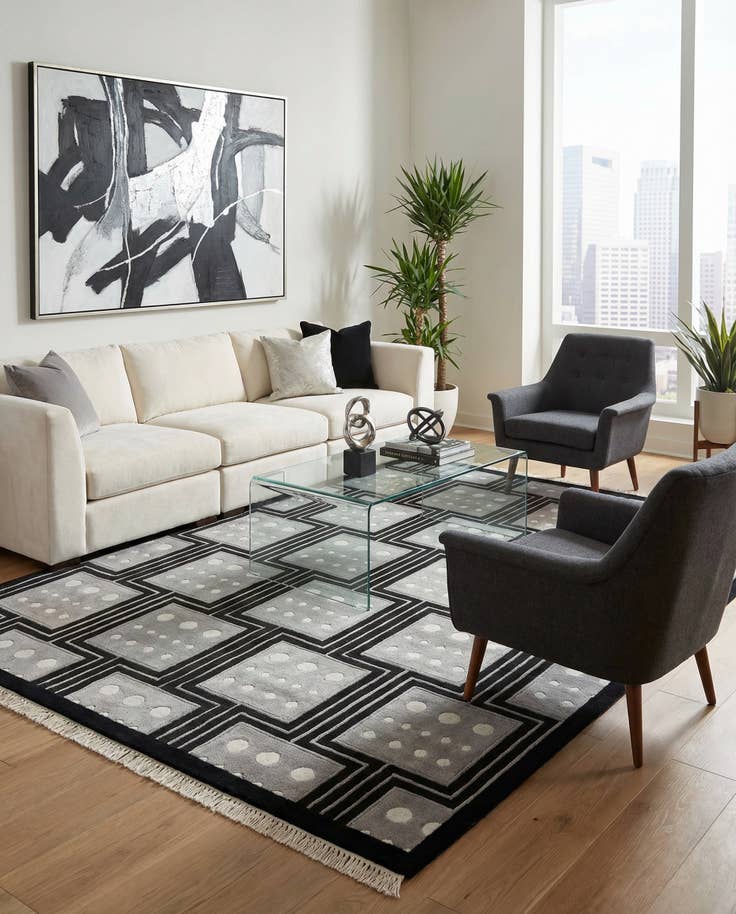 Detail image of 5' 6 x 8' Hand Knotted Darya Wool Rug