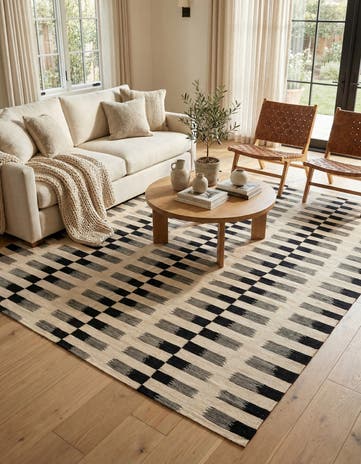 7' x 9' 4 Hand Woven Kilim Modern Wool Rug
