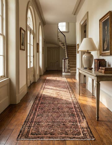3' 7 x 9' 5 Hand Knotted Ultra Vintage Persian Wool Runner Rug