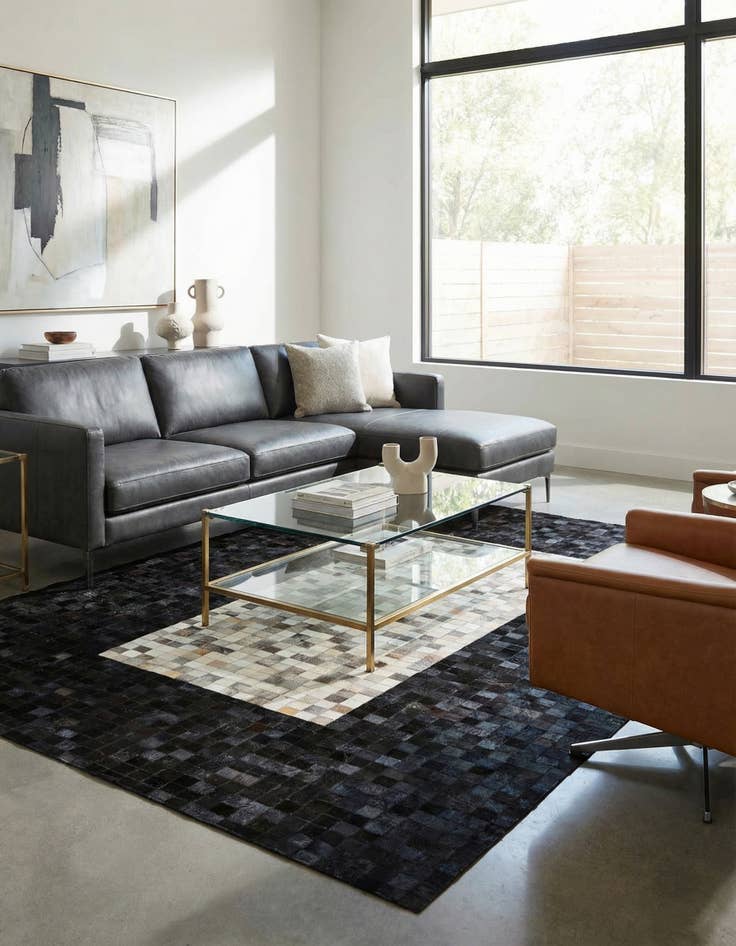 Detail image of  5' x 8' Cowhide - Patchwork Rug