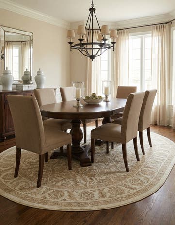 Snow White Hermitage Oval Rug