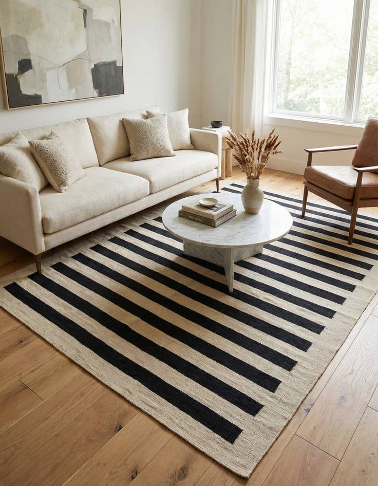 Detail image of 5' 7 x 7' 7  Hand Woven Kilim Modern Wool Rug