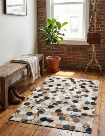 2' x 3' Cowhide Leather Rug