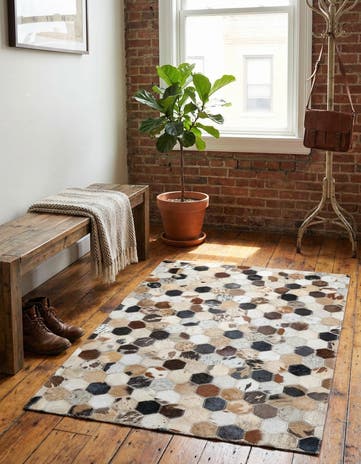 2' x 3' Cowhide Leather Rug