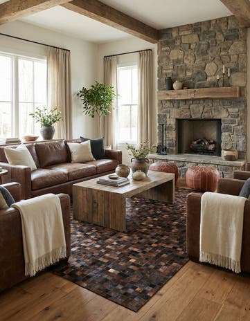 5' 1 x 8' Cowhide Stocks Rug