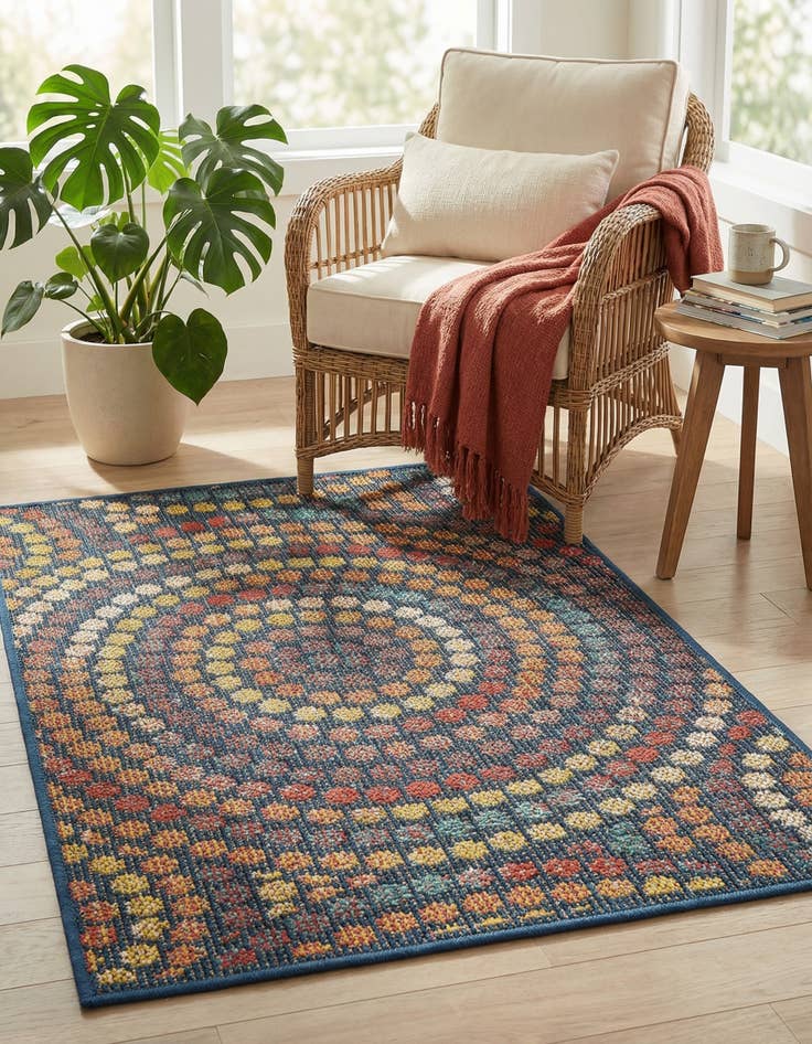Detail image of 2' x 3' 1  Washable Baja Indoor / Outdoor Rug