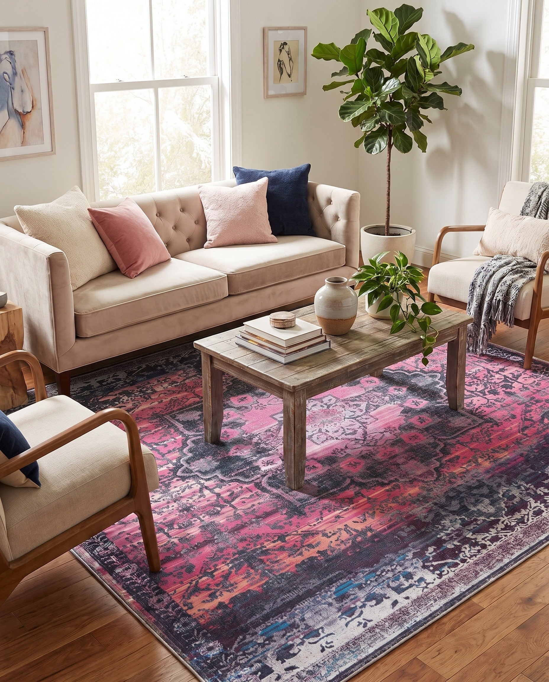 7' 10 x 7' 10 Washable Francesca Square Rug